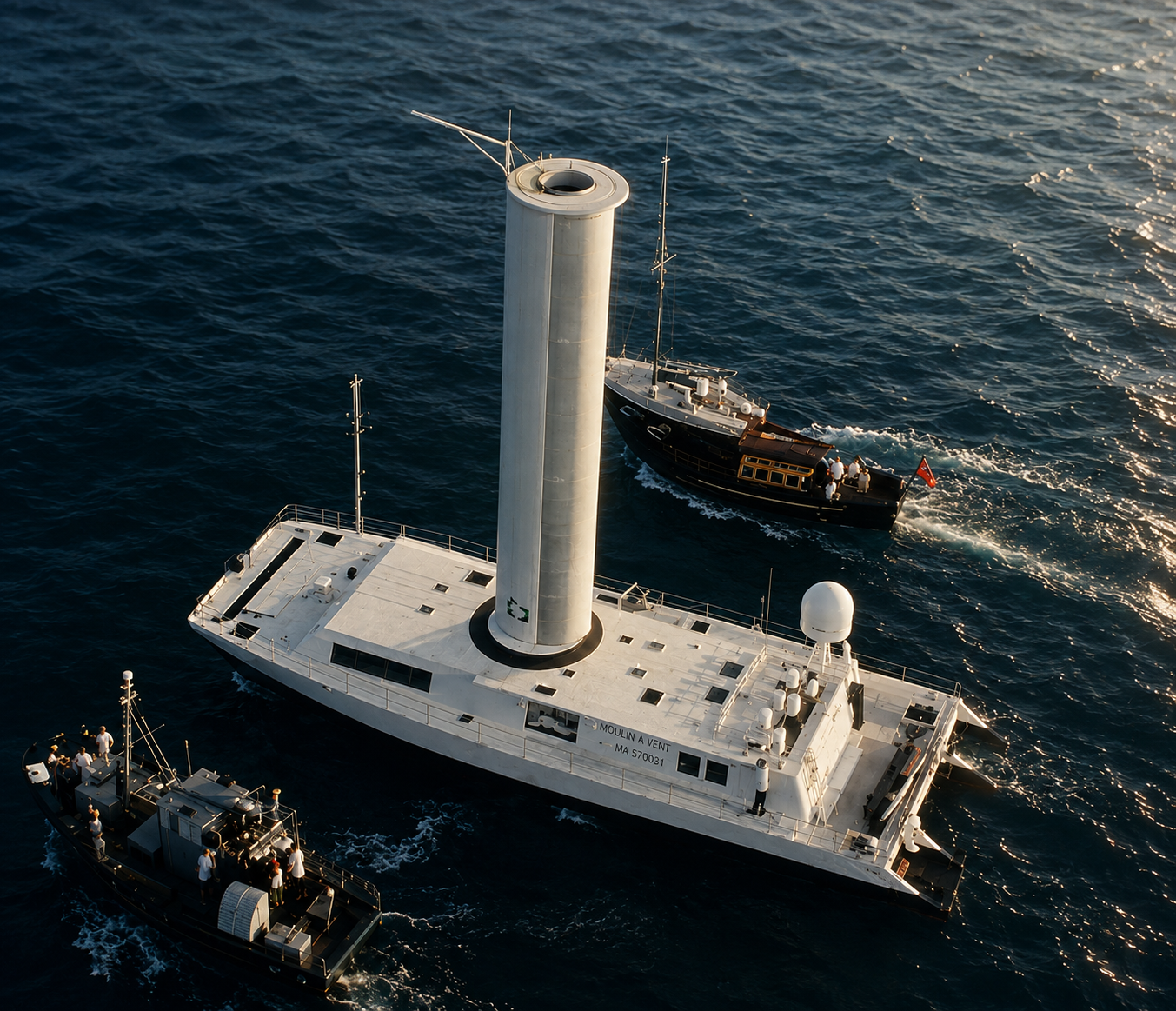 Moulin à Vent underway during the Turbosail experimental era
